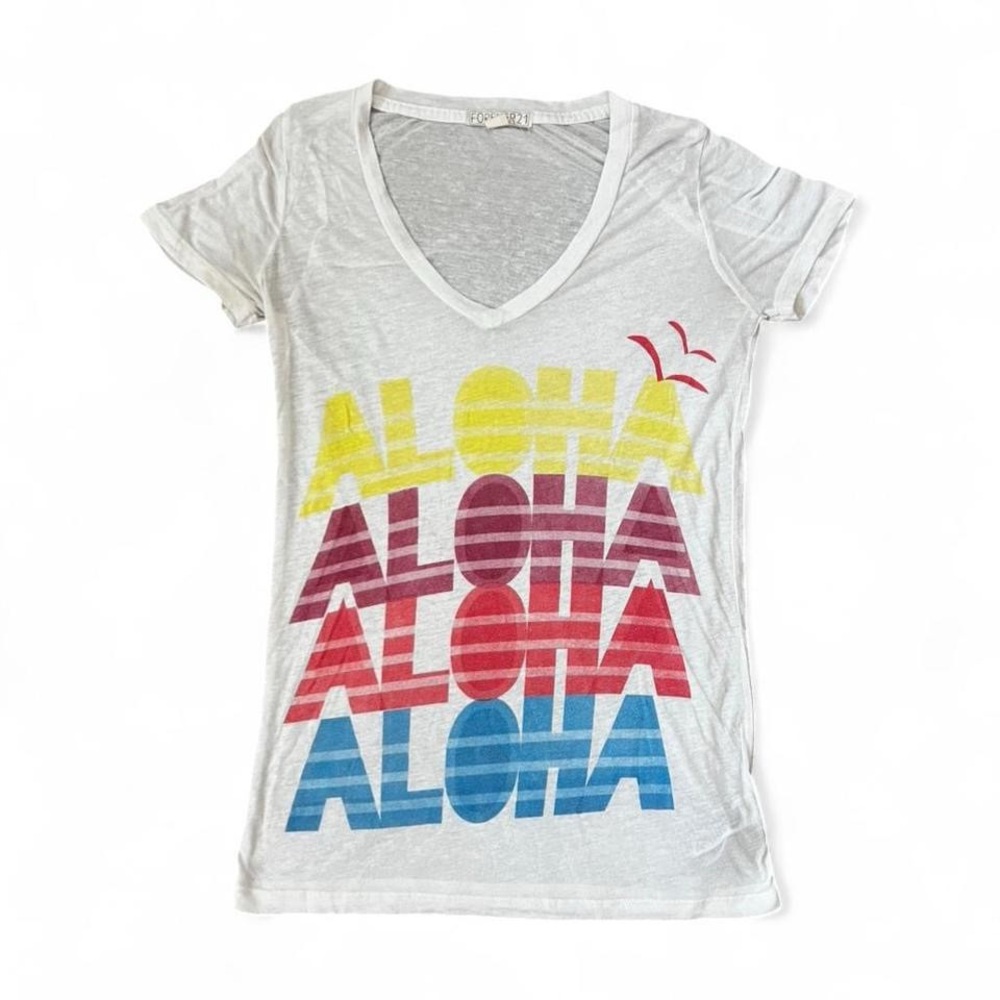Forever 21 Multicolor Aloha Tee